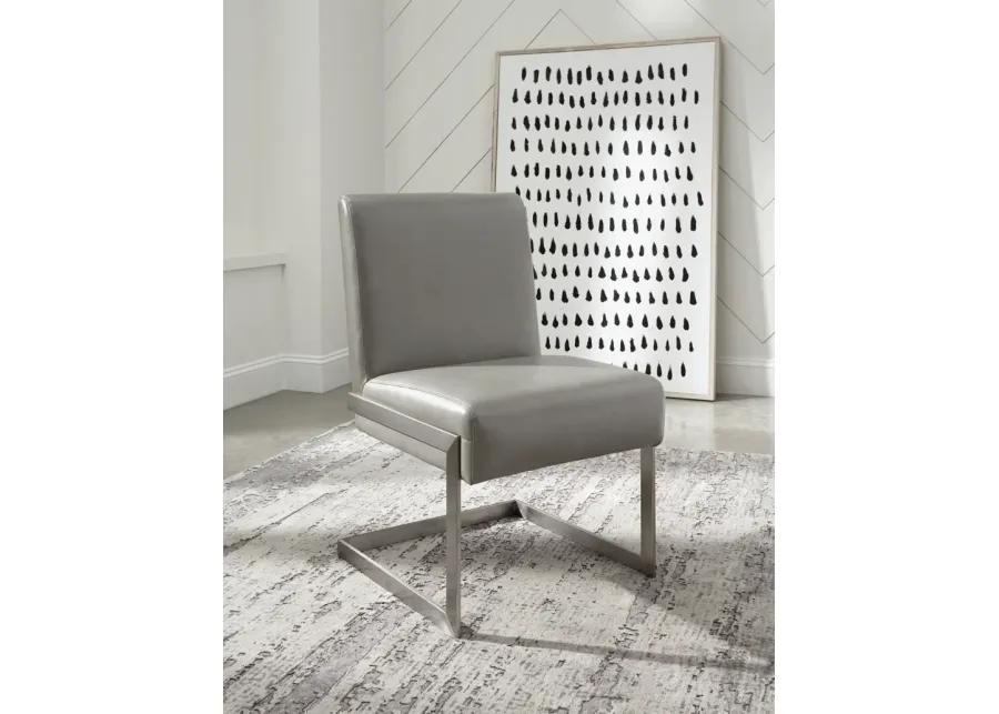 Coral Synthetic Leather Upholstered Dining Chair