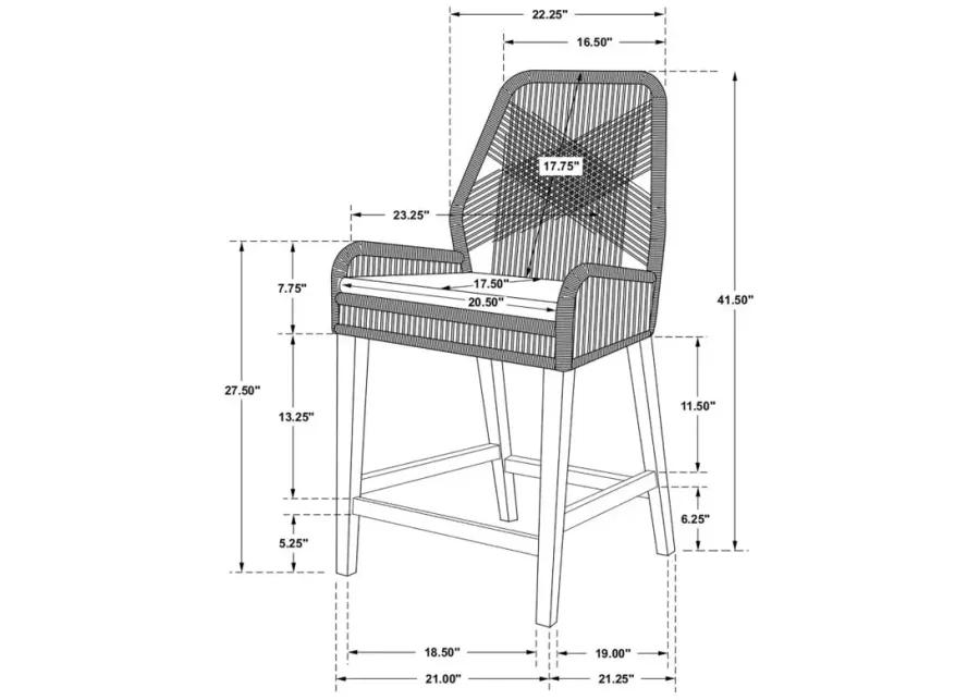 Nakia Woven Rope Back Counter Height Stools (Set of 2)