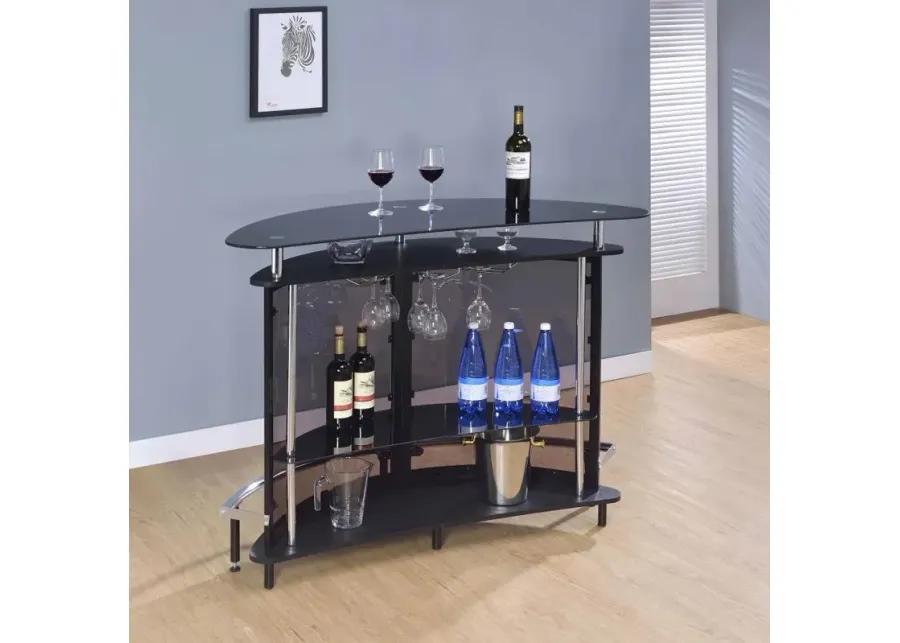 Amarillo 2-tier Bar Unit Black and Chrome