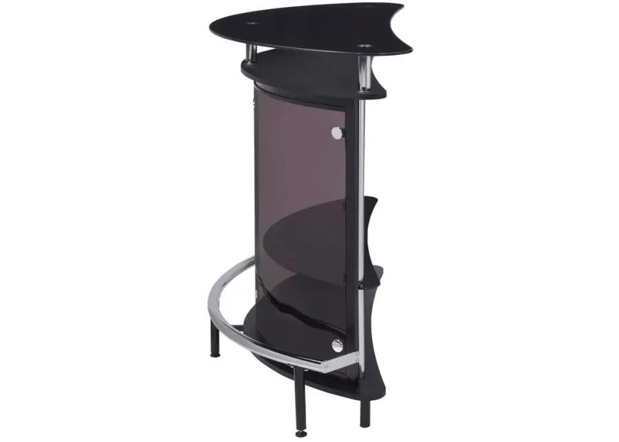 Amarillo 2-tier Bar Unit Black and Chrome