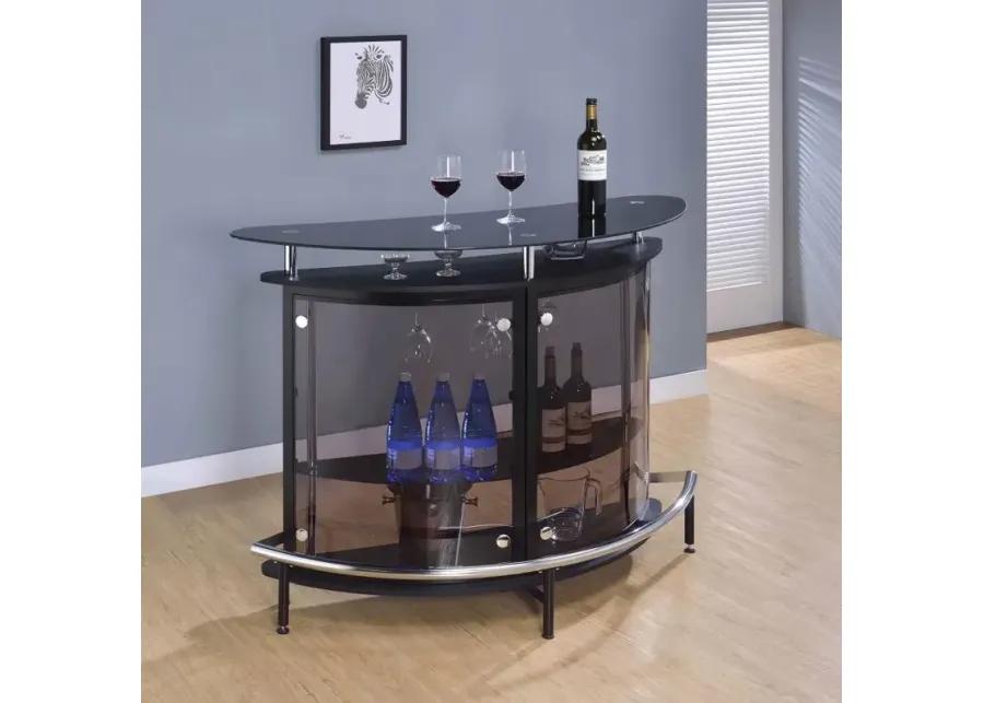 Amarillo 2-tier Bar Unit Black and Chrome