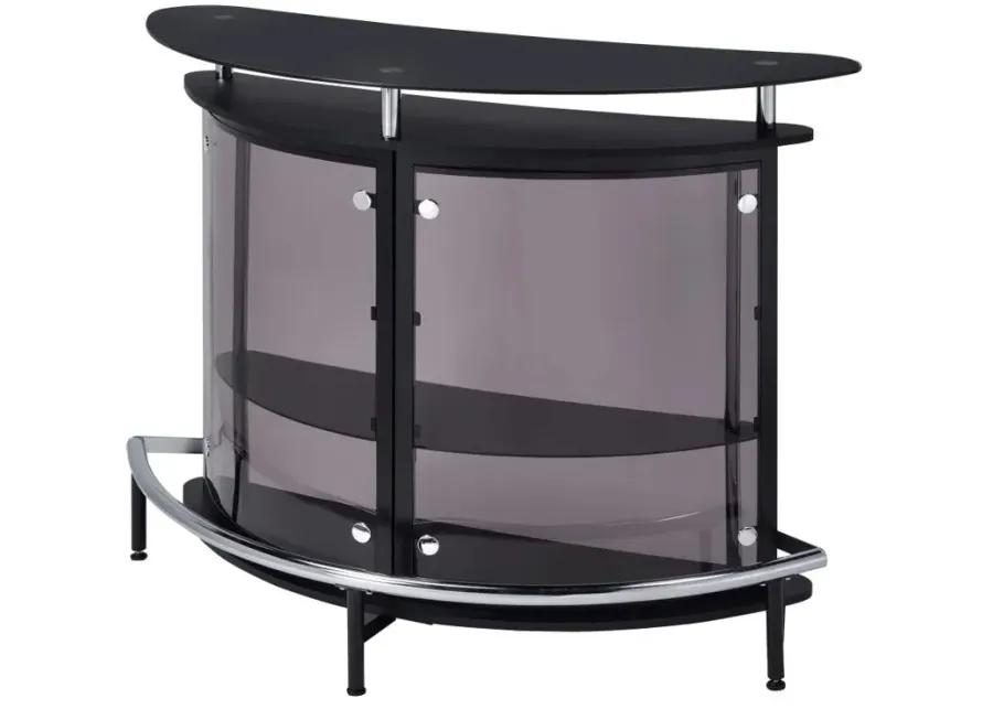 Amarillo 2-tier Bar Unit Black and Chrome