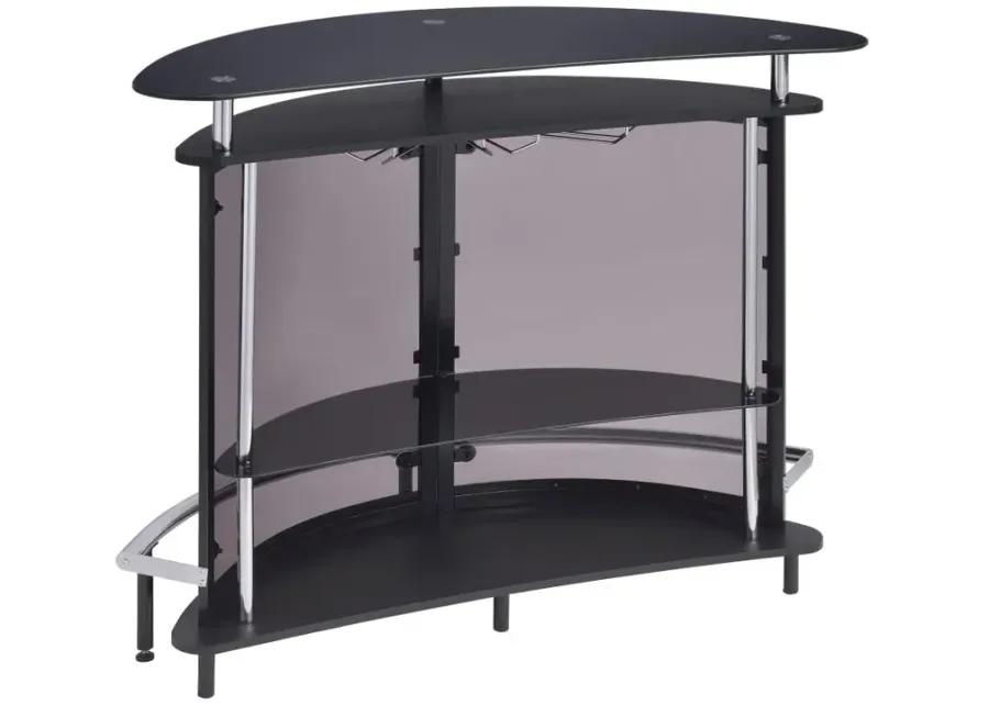 Amarillo 2-tier Bar Unit Black and Chrome