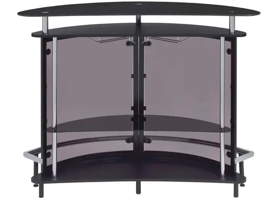 Amarillo 2-tier Bar Unit Black and Chrome