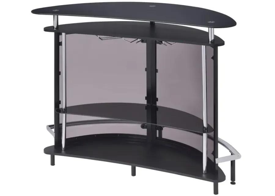 Amarillo 2-tier Bar Unit Black and Chrome