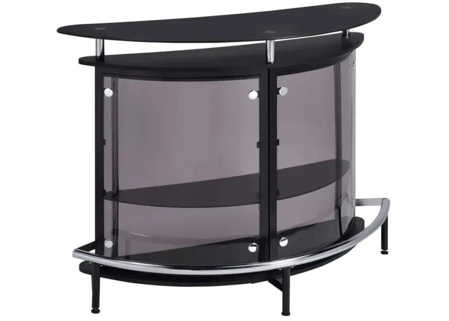 Amarillo 2-tier Bar Unit Black and Chrome