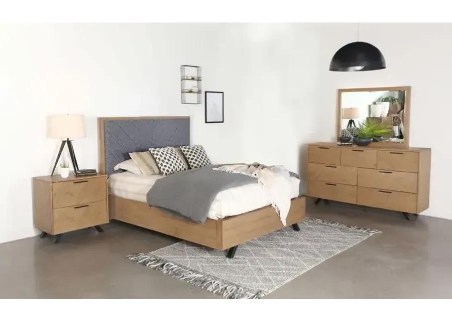 Taylor 4-piece Eastern King Bedroom Set Light Honey Brown and Grey