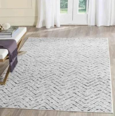 Adirondack Contemporary Ivory / Charcoal 4' X 6' Powerloomed Rug