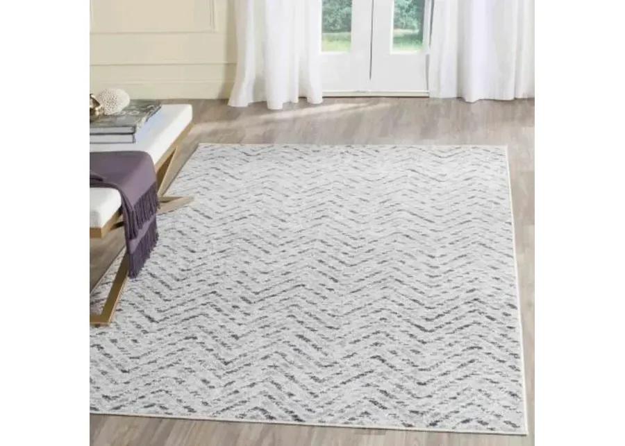 Adirondack Contemporary Ivory / Charcoal 4' X 6' Powerloomed Rug