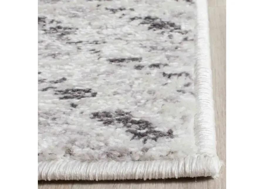 Adirondack Contemporary Ivory / Charcoal 4' X 6' Powerloomed Rug