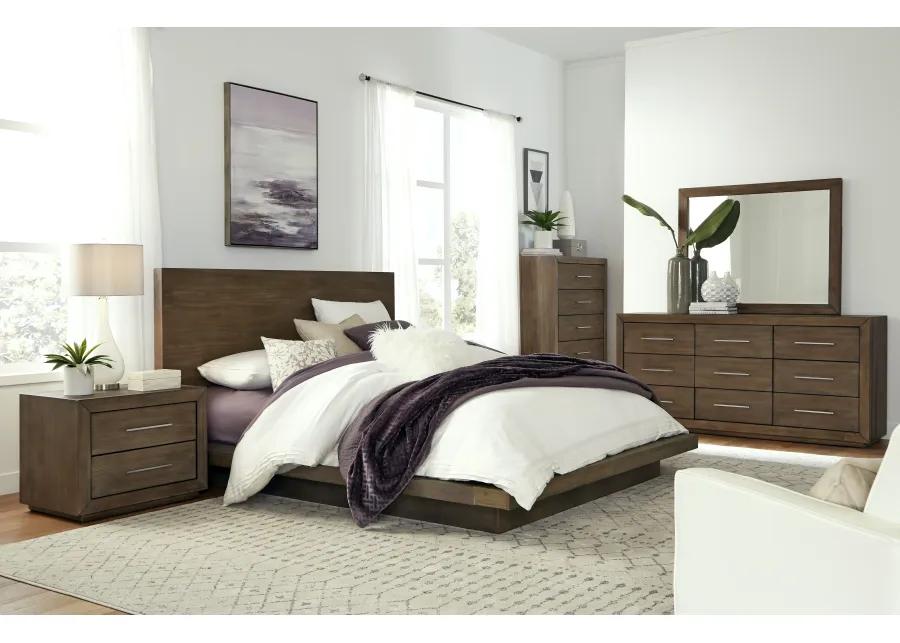 Melbourne Queen-Size Panel Bed in Dark Pine