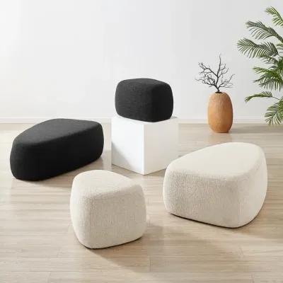 Carlese Fabric Small Ottoman, Palladian Beige 