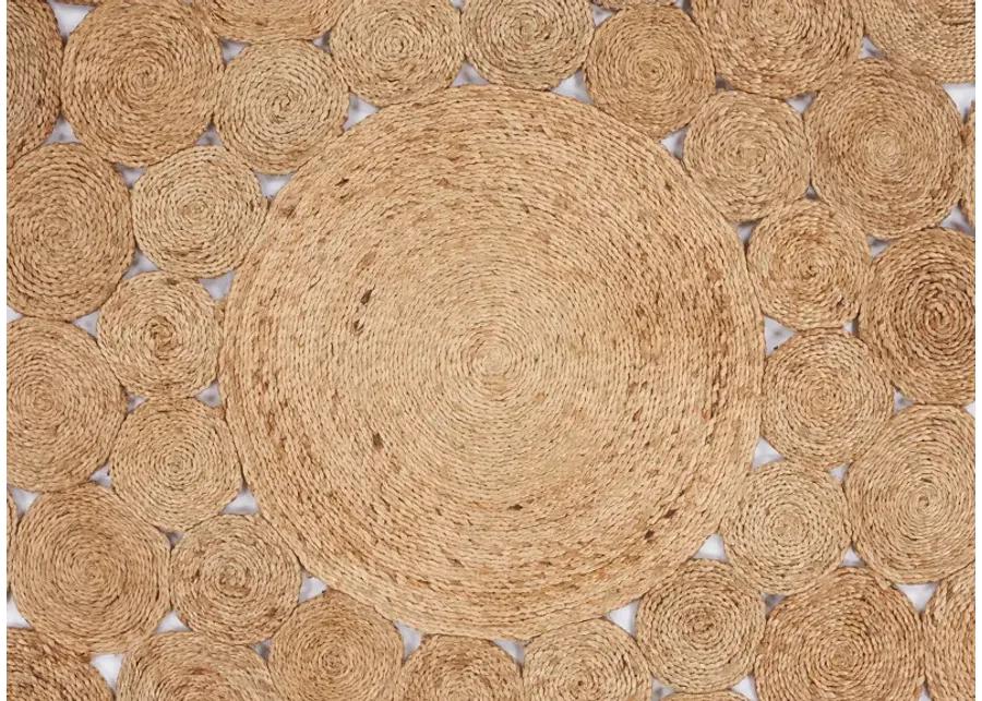 Nature Contemporary Geometric Organic Jute Indoor Round Area Rug 4'