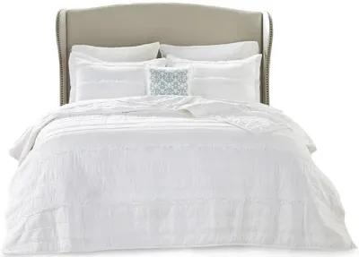 Celeste 4 Piece Reversible Ruffle Quilt Set with Throw Pillow