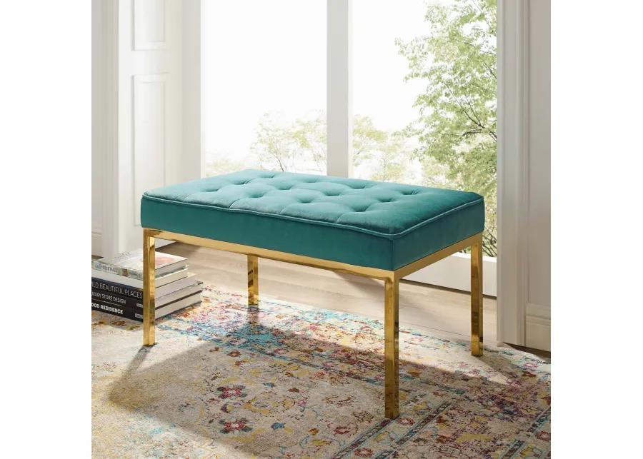 Loft Gold Stainless Steel Leg Medium Performance Velvet Bench