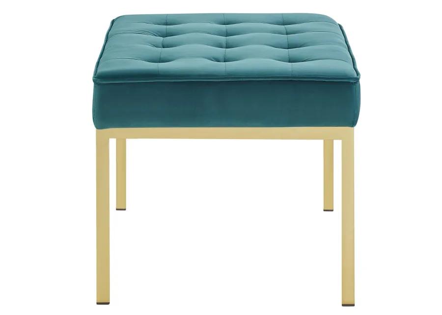 Loft Gold Stainless Steel Leg Medium Performance Velvet Bench