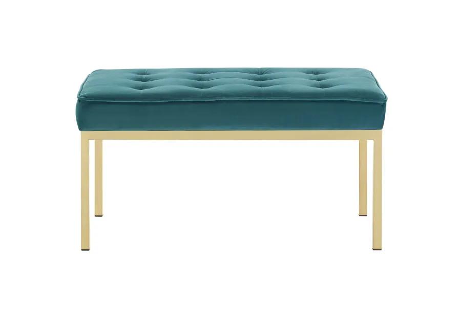 Loft Gold Stainless Steel Leg Medium Performance Velvet Bench