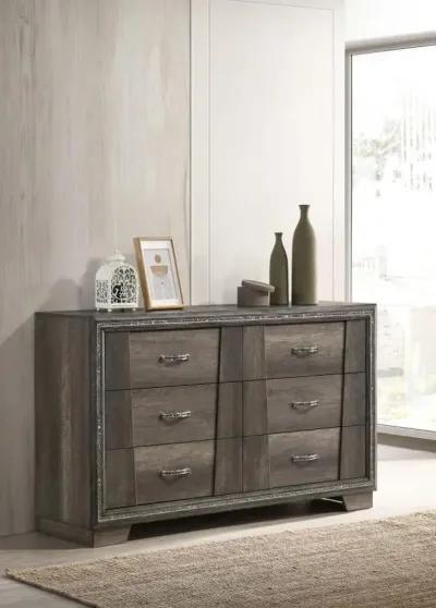 Janine 6-drawer Dresser Grey