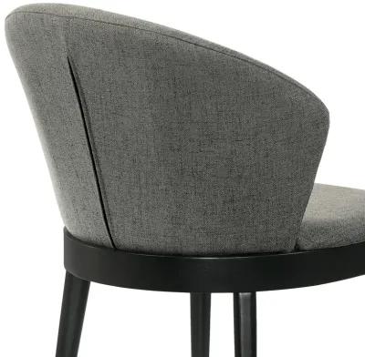 Juno Charcoal Fabric and Black Wood Dining Side Chairs - Set of 2