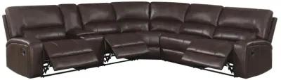 Brunson 3-piece Upholstered Motion Sectional Brown