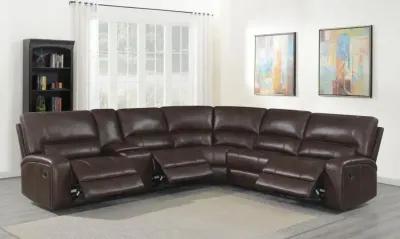 Brunson 3-piece Upholstered Motion Sectional Brown