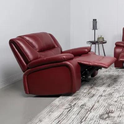 Camila Upholstered Glider Recliner Chair Red Faux Leather