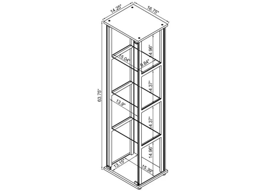 Cyclamen 4-shelf Glass Curio Cabinet Black and Clear