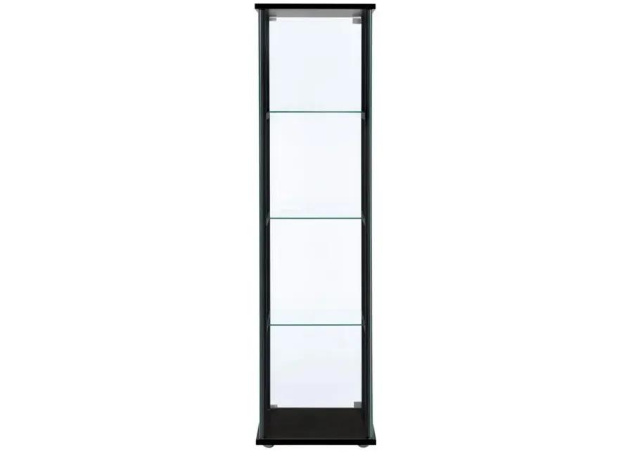 Cyclamen 4-shelf Glass Curio Cabinet Black and Clear