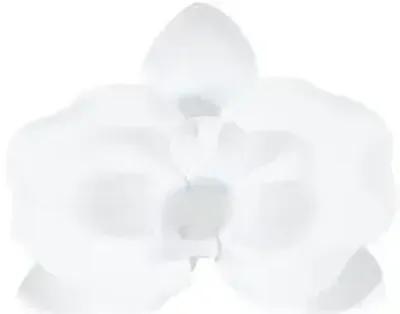 orchid flower wall decor, white, metal