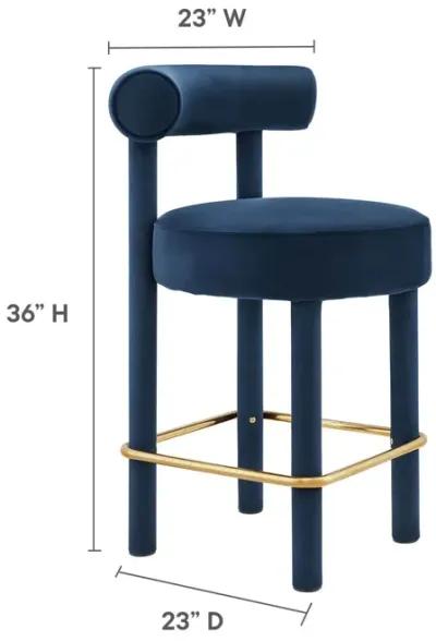 Toulouse Performance Velvet Counter Stool