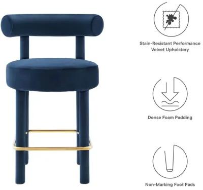 Toulouse Performance Velvet Counter Stool