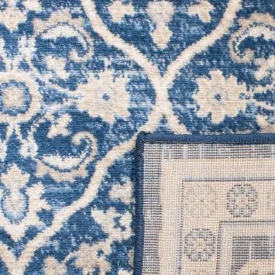 Brentwood 870 Navy / Light Grey 2' X 20' Runner Powerloomed Rug