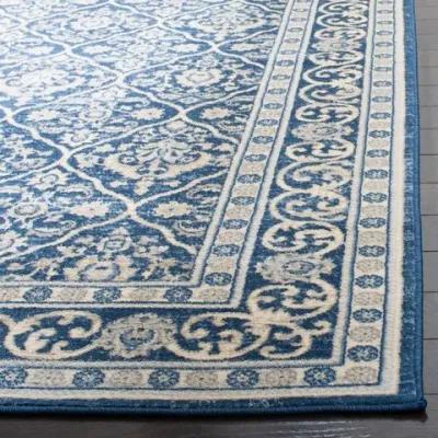 Brentwood 870 Navy / Light Grey 2' X 20' Runner Powerloomed Rug