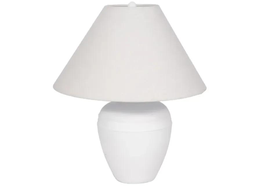 21" Textured Table Lamp Tapered Shade, White