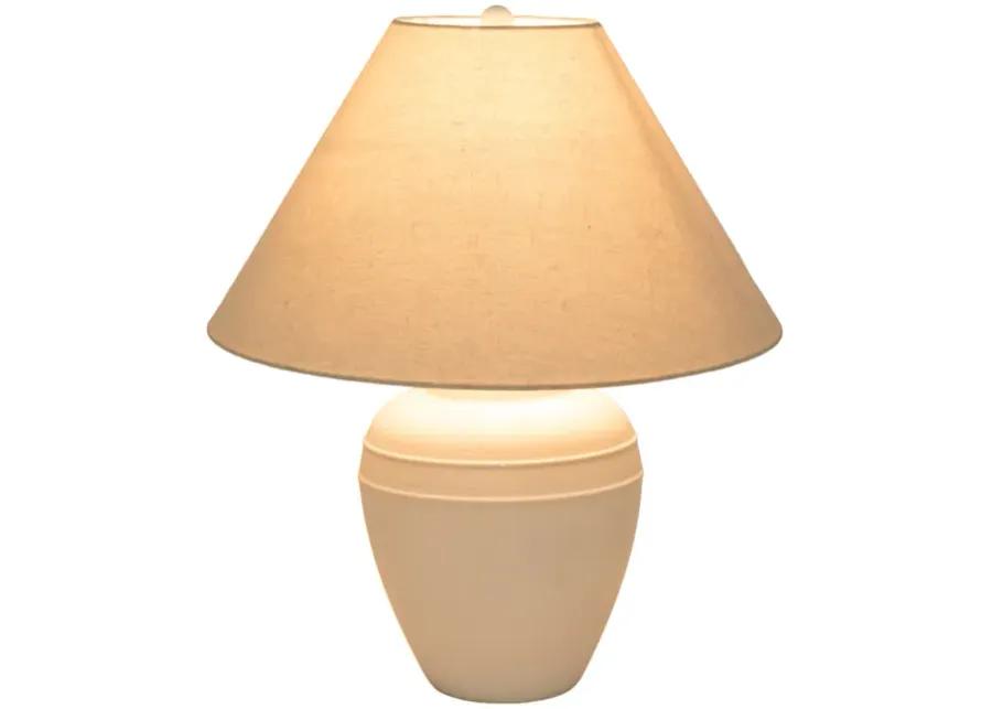 21" Textured Table Lamp Tapered Shade, White