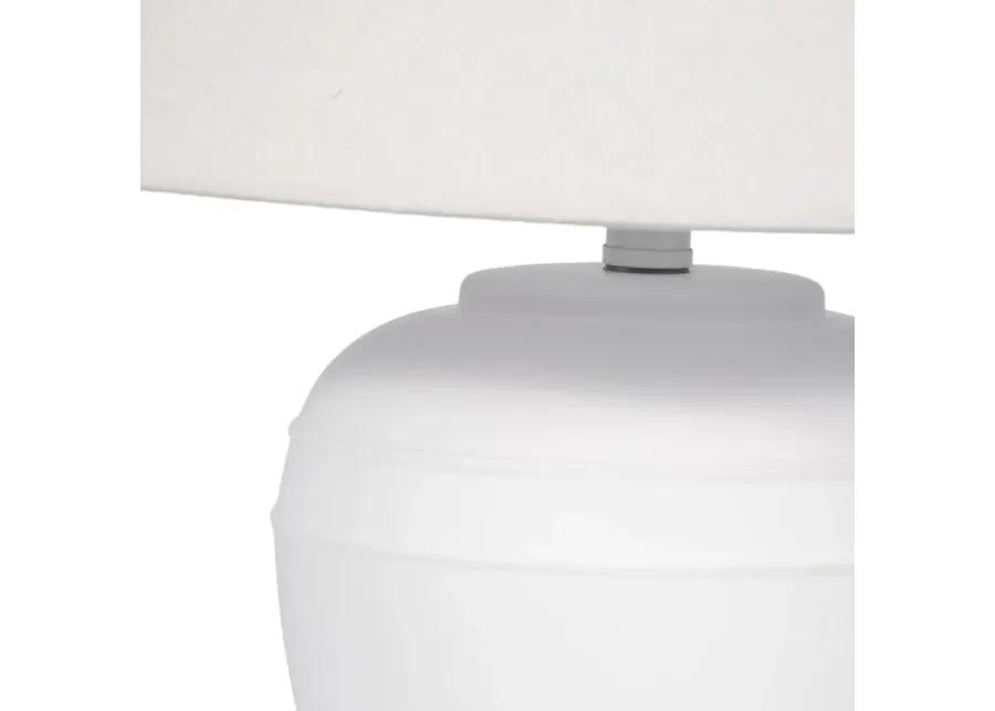 21" Textured Table Lamp Tapered Shade, White