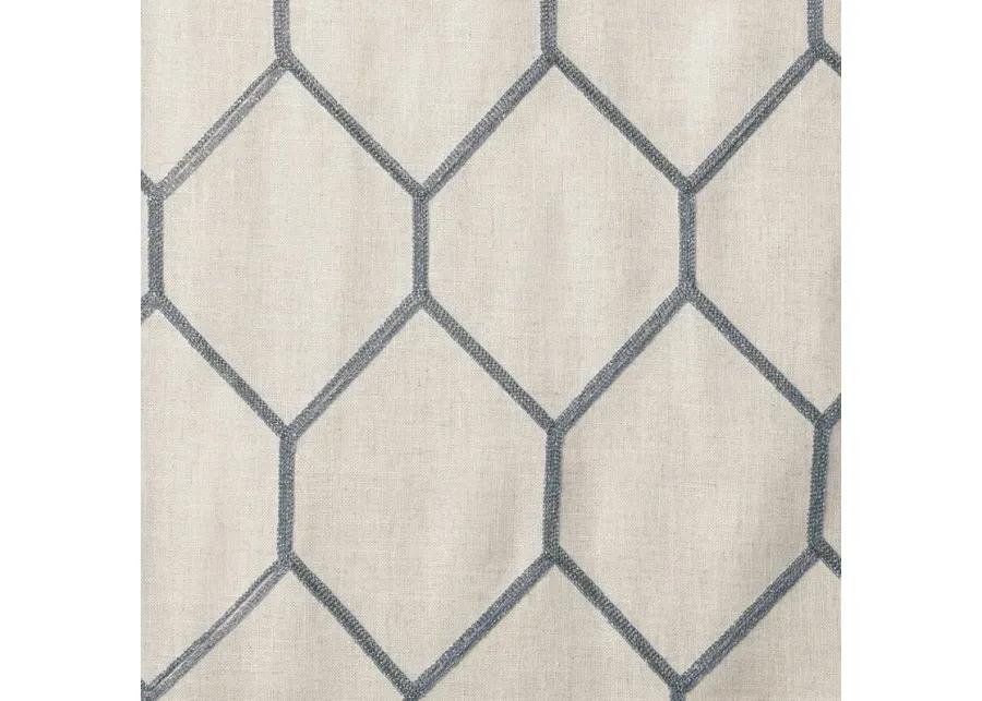 Madison Park Brooklyn Grey Metallic Geo Embroidered Curtain Panel