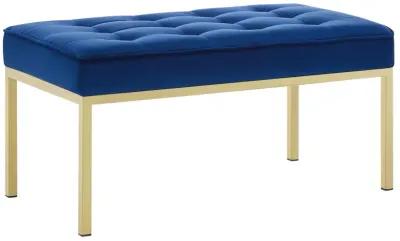 Loft Gold Stainless Steel Leg Medium Performance Velvet Bench