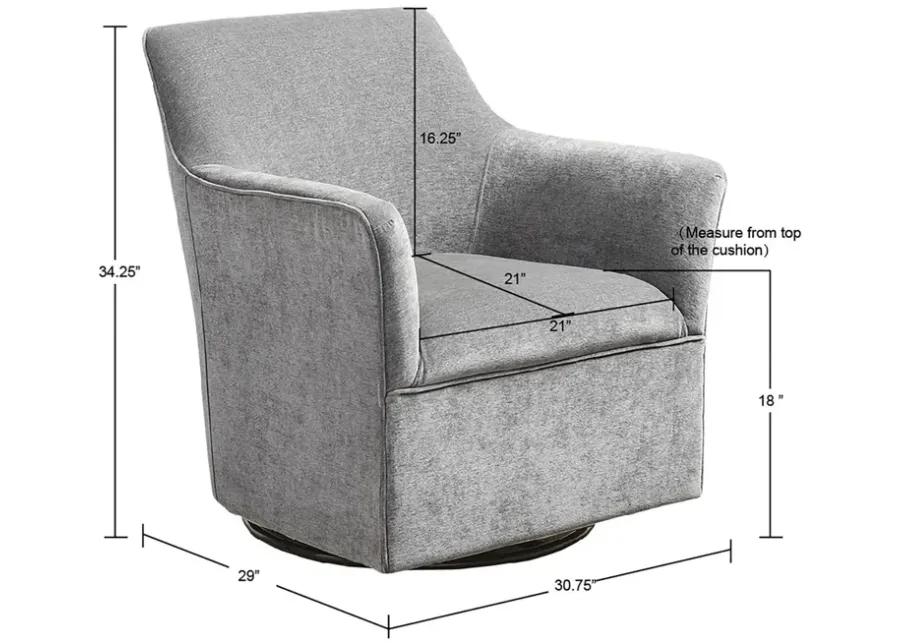 Madison Park Augustine Plain Grey Swivel Glider Chair