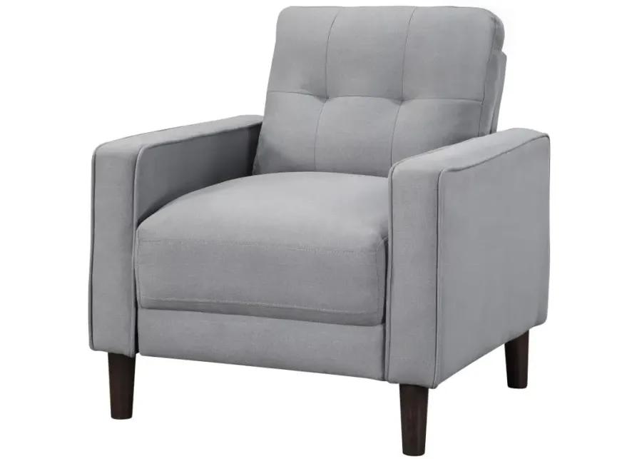 Bowen Upholstered Track Arms Tufted Chair Grey