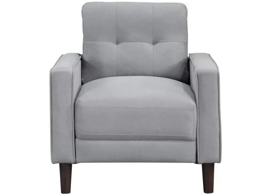 Bowen Upholstered Track Arms Tufted Chair Grey