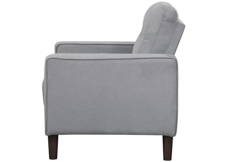 Bowen Upholstered Track Arms Tufted Chair Grey