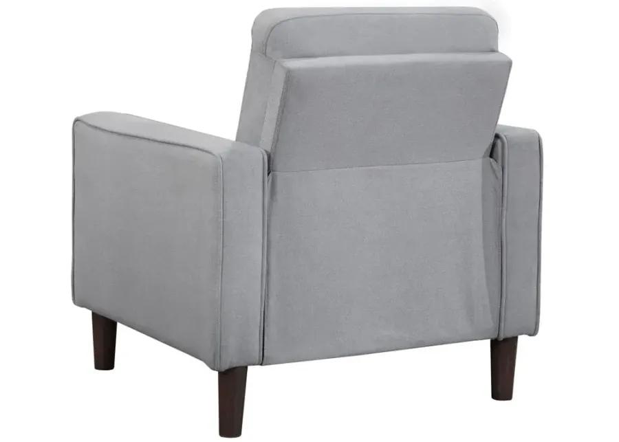 Bowen Upholstered Track Arms Tufted Chair Grey