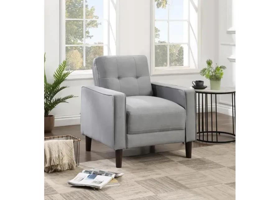 Bowen Upholstered Track Arms Tufted Chair Grey