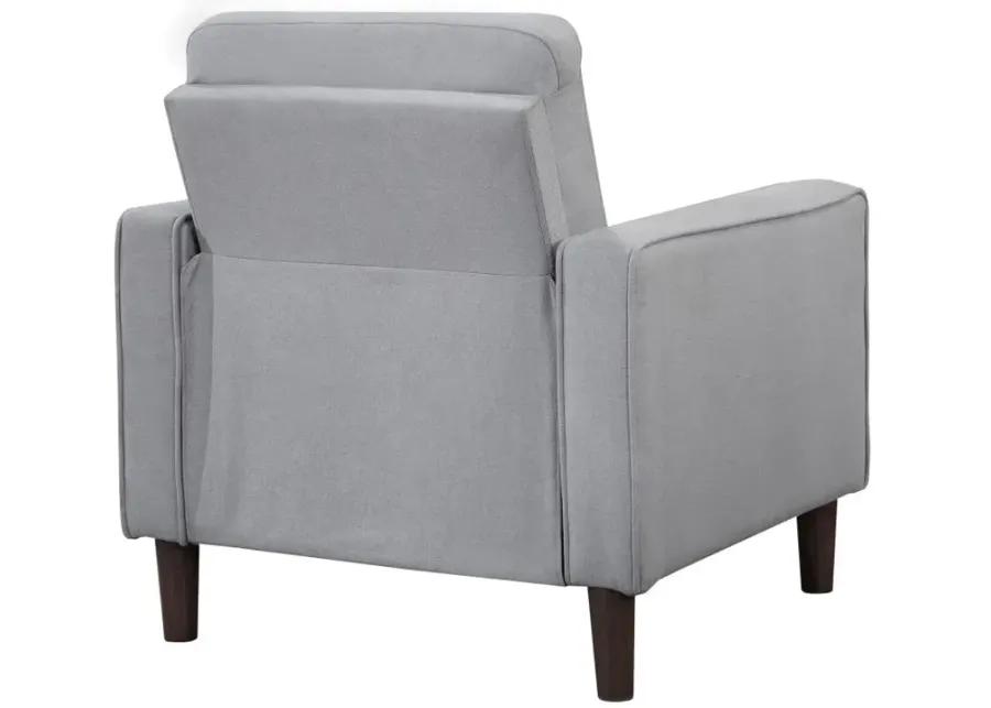 Bowen Upholstered Track Arms Tufted Chair Grey