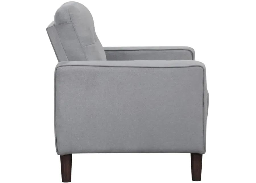 Bowen Upholstered Track Arms Tufted Chair Grey