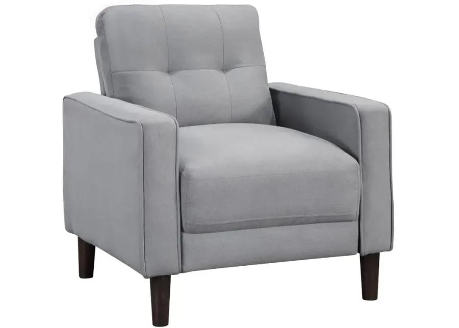 Bowen Upholstered Track Arms Tufted Chair Grey