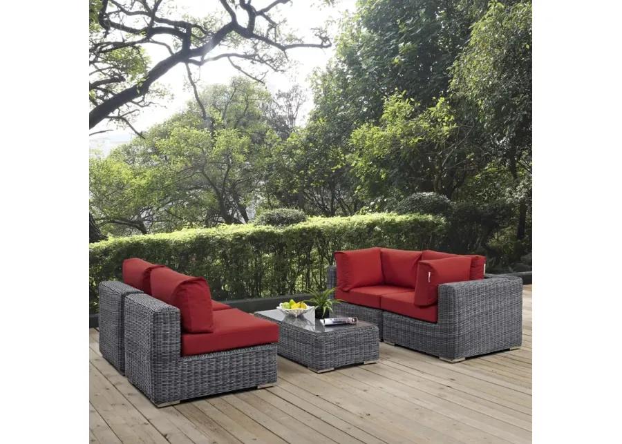 Summon 5 Piece Outdoor Patio Sunbrella® Sectional Set