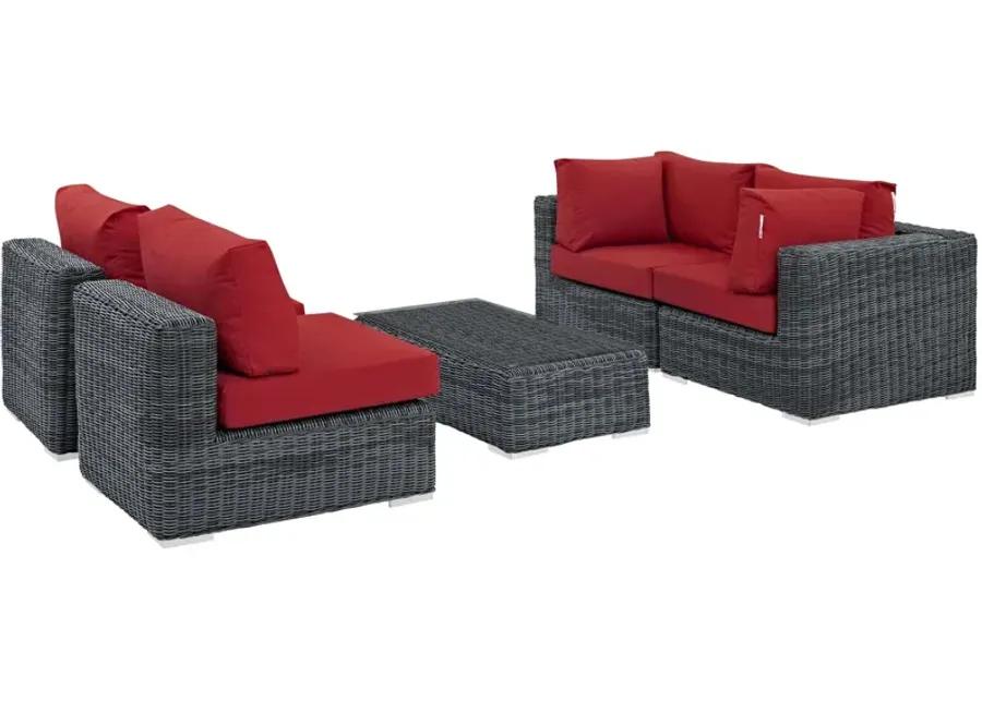 Summon 5 Piece Outdoor Patio Sunbrella® Sectional Set