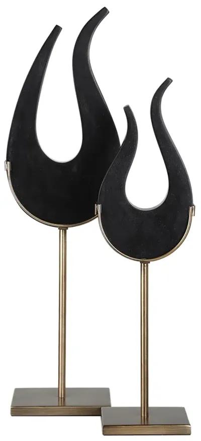 Black Flame Sculptures, S/2